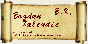 Bogdan Kalendić vizit kartica
